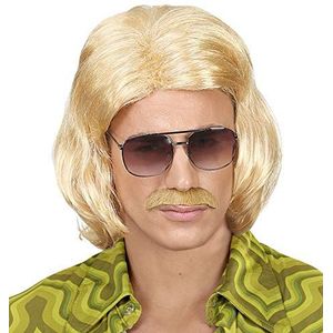 BLOND 70S DANDY WIG & MOUSTACHe"" in doos