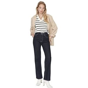 TRENDYOL Trendyol Heren Jeans 90 Hoge Taille Dames (1 stuk), Navy Blauw
