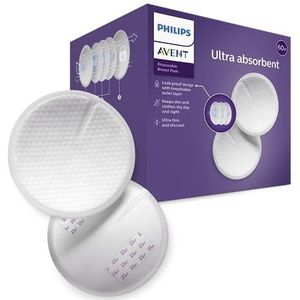 Philips Avent Borstkompressen SCF254/61 voor dag en nacht, wegwerpbaar, 60 stuks