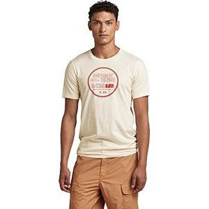 G-STAR RAW Chest Graphic Slim T-shirt voor heren, Beige (Ecru D23159-d367-159)