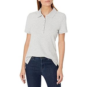 Amazon Essentials Polo à manches courtes pour femme (disponible en grande taille), gris clair chiné, taille L