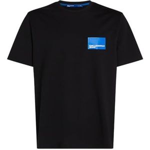 KARL LAGERFELD Klj Regular Sslv T-shirt met logo voor heren, zwart.