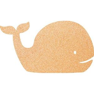 Securit Silhouette Wale Prikbord van kurk met 6 pennen, wandmontage, 30 x 45 cm (CB-WHALE)