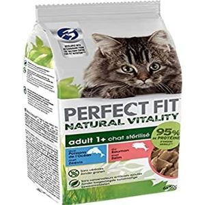 Perfect Fit Natural Vitality Vershoudzakjes voor volwassen gesteriliseerde katten - graanvrij volledig voer - 12 eenheden 6 x 50 g: 72 zakjes