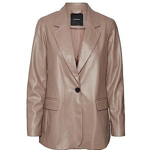 Vero Moda Vmolympia Ls Single Loose Pl Blazer Noos Damesblazer, Bruine klep