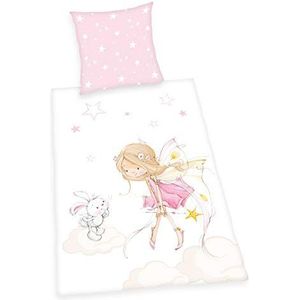 Herding Little Fairy omkeerbaar beddengoed, katoen/versterkt, roze/meerkleurig, 70 x 90 cm, 140 x 200 cm