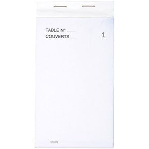 Exacompta - Ref. 96202E - Verpakking van 10 blokken Master d'Hôtel - Orderboek voor restaurants - 50 zelfdoorschrijvende witte vellen in 3 genummerde exemplaren - Verticaal formaat 8 x 15 cm
