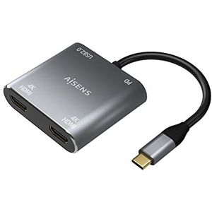 AISENS A109-0625 USB Type C Adapter 2x HDMI HEMBRA VGA HEMBRA USB Type C MACHO USB HEMBRA USB Type C HMBRA USB Type C