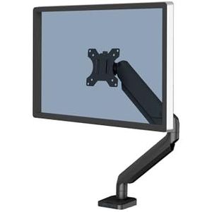Fellowes 8043301 Platinum Single monitorarm voor 1 monitor tot 32 inch, in hoogte verstelbaar, VESA-standaard, 2 USB-poorten, zwart