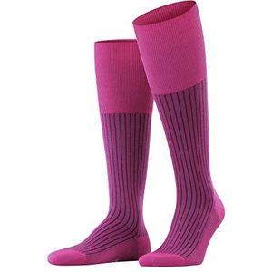 FALKE Oxford Stripe Kniekousen voor heren, katoen, zwart, blauw, vele andere kleuren, versterkte sokken met patroon, ademend, lang, kleurrijk, hoge warme geribbelde strepen, 1 paar, roze (Berry 8390), 39-40 EU, Roze (Berry 8390)