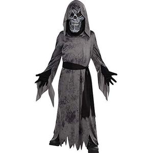 amscan Ghoul kostuum met capuchon, zwart, 4-6, 1 stuk, 10235329, meerkleurig, 4-6 jaar