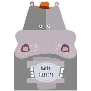 Quire Paper StatuesCard Happy Birthday nijlpaard