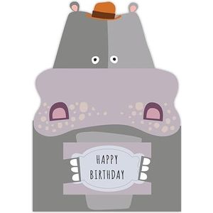 Quire Paper StatuesCard Happy Birthday nijlpaard