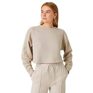 Koton Sweatshirt met lange mouwen, ronde hals, sweatshirt, dames, beige (060), M, beige (060)