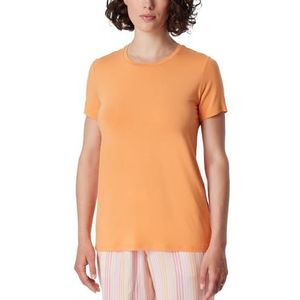 Schiesser T-shirt de nuit à manches courtes pour femme - Mélange + relax, Orange pêche_175475, 50