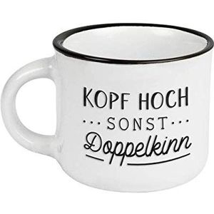 Vintage espressokopje | mini keramische mok om cadeau te geven | 95 ml | hoge kop