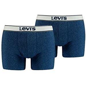 Levi's Levi's Vintage Heather Boxershorts voor heren, verpakking van 2 stuks, Navy Blauw