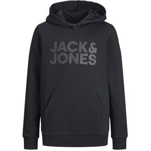 Jack & Jones Jjecorp Logo Sweatshirt Hood Noos Jnr Sweatshirt met capuchon voor jongens, zwart.