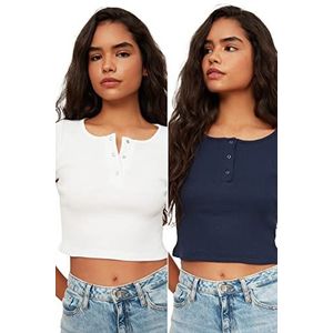 Trendyol Damesblouse, Lavender - wit