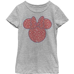 Disney Mickey and Friends Minnie Red Paisley Fill Girls T-shirt, grijs gemêleerd, Athletic XS, Athletic grijs gemêleerd