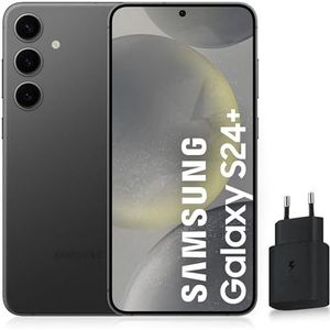 SAMSUNG GALAXY S24 +, Smartphone Android 5G, 256 Go, Chargeur secteur rapide 25W inclus [Exclusivité Amazon], Smartphone déverrouillé, Noir, Version FR
