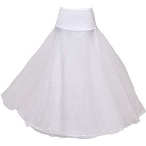 HIMRY Elastische petticoat van hoge kwaliteit, 1 hoela, 2 luiers, met veters, bruidsrok, rrinolin-design voor bruidsjurk, avondjurk, Eén maat, voor maat 32-42, wit, KXB-0019