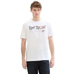 TOM TAILOR 1041798 T-shirt voor heren (1 stuk), Wit 20.000