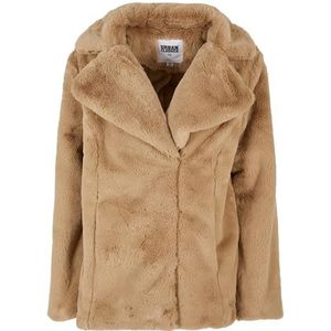 Urban Classics Lapel Teddy Damesjas, Effen beige