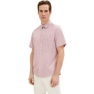 TOM TAILOR heren overhemd, 31201 – Fluweel, roze, chambray