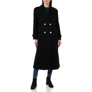 Koton Envelop Oversized jas met lange mouwen met knopen en zakken jas dames, Zwart (999)