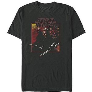 Star Wars Maul Organic Vintage T-shirt met korte mouwen, uniseks, zwart, L, SCHWARZ