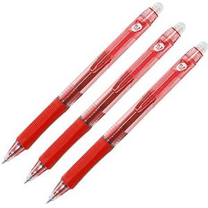 RAYLU PAPER® - Intrekbare uitwisbare pennen, gelinkt, rood, 1 mm punt en 0,7 mm lijndikte (3 rood)