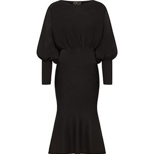 faina Gebreide jurk voor dames, geboorte, zwart, M-L, zwart.