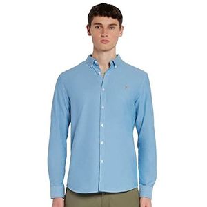 Farah Chemise Oxford Brewer Slim Fit en coton pour homme, Bleu moyen, S