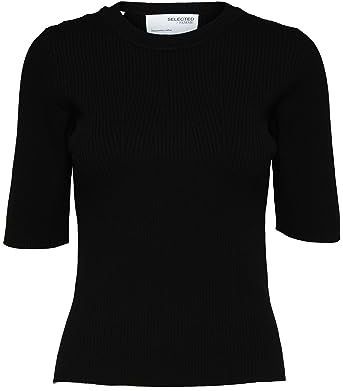 Selected Mala 2 4 T-shirt Met Korte Mouwen Zwart M Vrouw