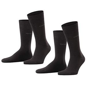 ESPRIT Basic Easy 2-pack ademende sokken biologisch katoen zachte randen zonder druk op het been geschikt voor diabetici voor dagelijks leven werk multipack 2 paar, Zwart (Zwart 3000)