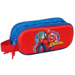 Safta Spiderman 3D-etui voor schoolgaande kinderen, comfortabel en veelzijdig, kwaliteit en duurzaamheid, 21 x 6 x 8 cm, marineblauw/rood, marineblauw/rood, Estándar, casual, Navy/Rood, informeel