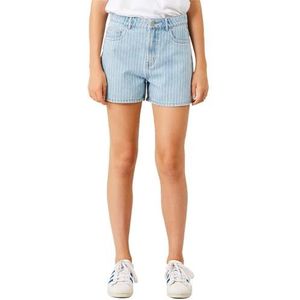 NAME IT Nlfpinizza DNM Hw Mom Noos Meisjes Shorts lichtblauw gestreept 170, Lichtblauw denim / strepen: strepen