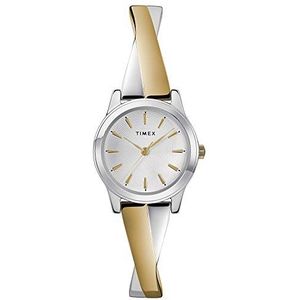 Timex Modieus rekbaar polshorloge voor dames - 25 mm, Veelkleurig (Two-tone), TW2U98600