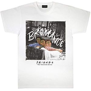 Friends Bromance T-shirt voor heren, officieel gelicentieerd product, Sitcom Classic, Central Perk, cadeau-idee voor mannen, Wit