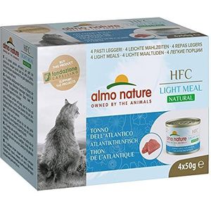 Almo Nature Gemaakt in Italië voor katten, Mega Pack HFC Natural Light Meal met Atlantische tonijn, 4 x 50 g
