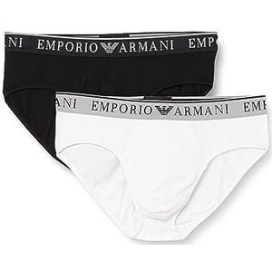 Emporio Armani Emporio Armani Set van 2 duurbrieven voor heren, boxershorts voor heren, 2 stuks, Zwart/Wit