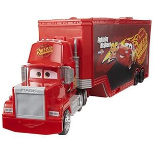 Disney Pixar Cars HDC75 transformeerbare 2-in-1 vrachtwagen en tuningwerkplaats, met launcher en hefbrug, kinderspeelgoed, HDC75