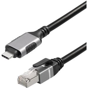 MAXTRACK USB C LAN adapter C541-3L USB-C naar RJ45 LAN-adapter 1 Gbit/s USB ethernet adapter compatibel met MacBook, laptops, mobiele apparaten, metallic look,