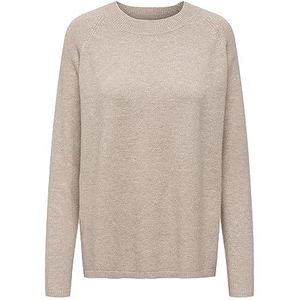 JdY Jdy Marco L/S O-hals Slit Pullover Knt Noos Sweatshirt voor dames, Beige/Details: gemengd