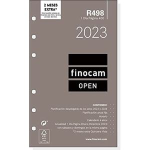 Finocam - Jaarplanner 2023 Open 1 dag pagina Enegro 2023 – december 2023 (12 maanden), Spaans R498, meerkleurig, OPEN400 – 91 x 152 mm, 711660023