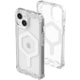 URBAN ARMOR GEAR Plyo hoesje compatibel met Apple iPhone 15 [Draadloos/magnetisch opladen, Air-Soft hoeken, verhoogde randen] ice (transparant) / wit