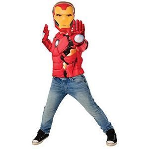 Rubies - Rubie'S officieel Marvel kostuum, Iron Man spierborst met accessoires, voor kinderen, maat M Avengers, glad, geel, rood, normaal (G40228)