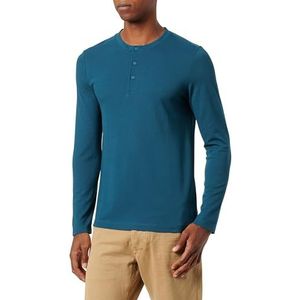 s.Oliver Heren T-shirt met lange mouwen, Blauw/Groen