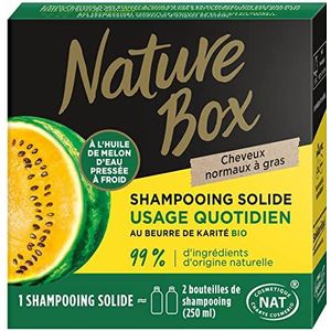 Nature Box - Robuuste shampoo voor dagelijks gebruik – normaal haar met vettig haar – met watermeloenolie – biologische sheaboter – 99% ingrediënten van natuurlijke oorsprong – veganistische formule – 5 g